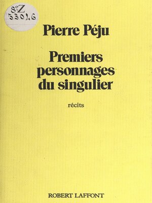 cover image of Premiers personnages du singulier